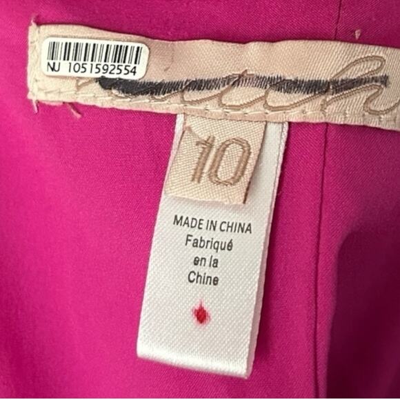 Anthropologie Hutch Serena Bow A-Line Mini Dress Womens 10 Purple Red Colorblock - Picture 3 of 8